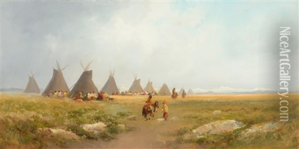 Encampment Oil Painting - Frederick Ferdinand Schafer