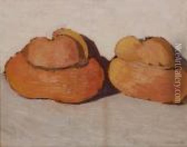 Due Zucche Oil Painting - Oscar Ghiglia
