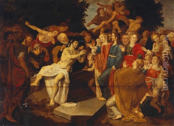 The Raising Of Lazarus Oil Painting - Ambrosius Francken the Elder