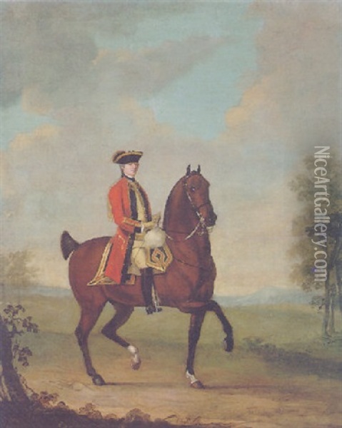 Equestrian Portrait Of General Ramsden Oil Painting - David Morier