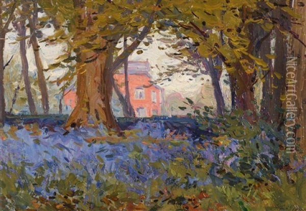 Bluebells, Belvoir Park Oil Painting - Hans (Jean) Iten