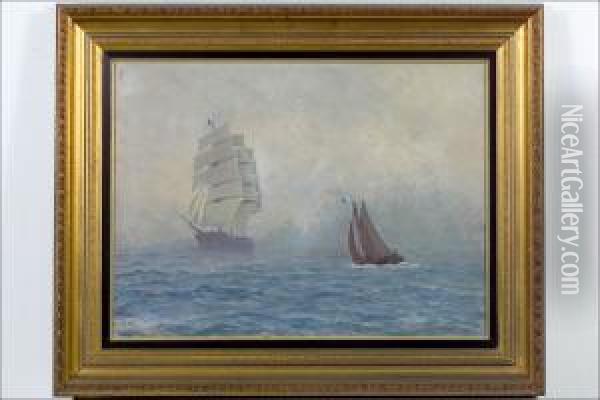 Merimaisema. - Havslandskap. Oil Painting - Alfred Collin