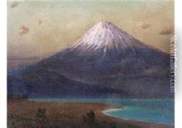 Mt. Fuji In The Peak Oil Painting - Saburosuke Okada