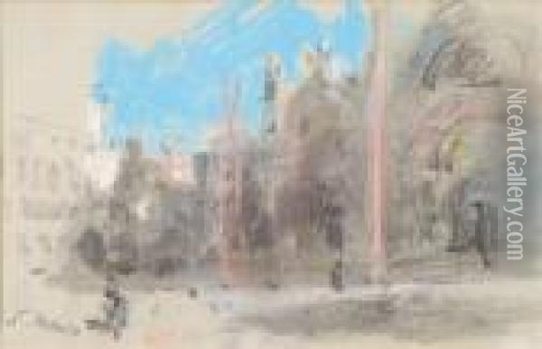 Sanmarco, Venice Oil Painting - Hercules Brabazon Brabazon