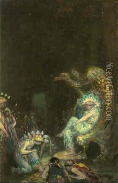 A Fairy Cavern Oil Painting - George Russell