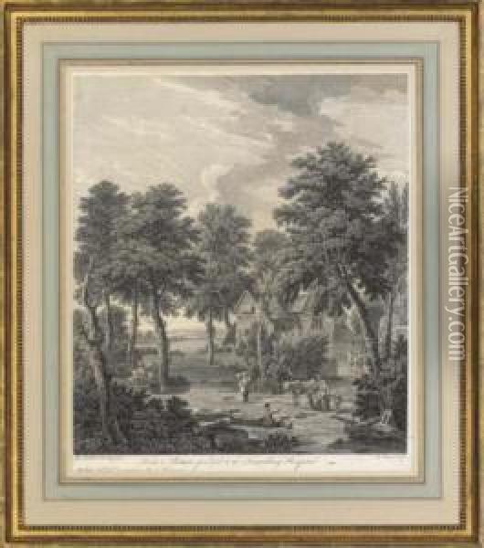 A Pastoral Scene, Taken From A Picture Presented To The Foundlinghospital, By J. Mason Oil Painting - George Lambert