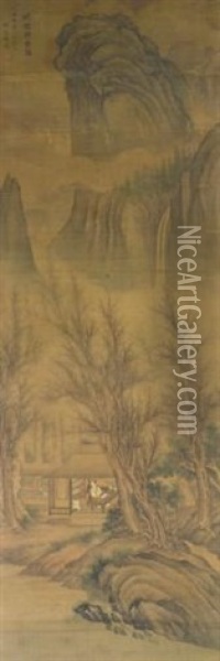 Reading Yi Jing On An Autumn Night Oil Painting -  Liu Du