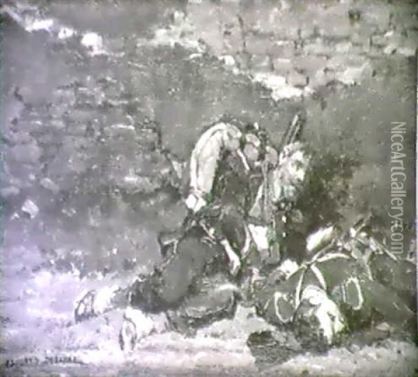 Fallen Soldiers Oil Painting - Edouard Jean Baptiste Detaille