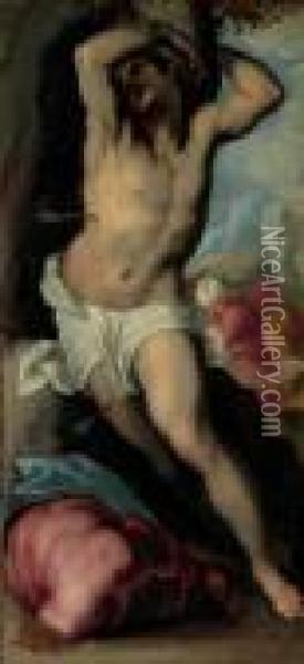 Saint Sebastian Oil Painting - Acopo D'Antonio Negretti (see Palma Giovane)