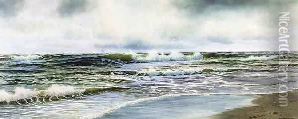Surf at Northampton, Long Island Oil Painting - George Howell Gay