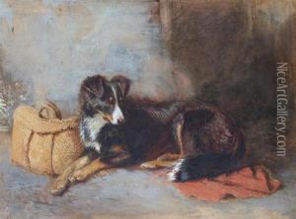 Sheep Dog Resting Oil Painting - Briton Riviere