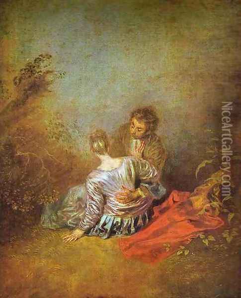 Le Faux Pas Oil Painting - Jean-Antoine Watteau