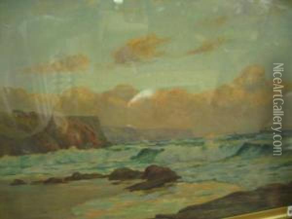 Noarlunga Headland Oil Painting - James Ashton