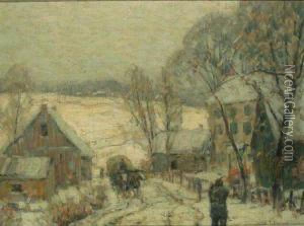 Snow Mantled Acres Oil Painting - John Fabian Carlson