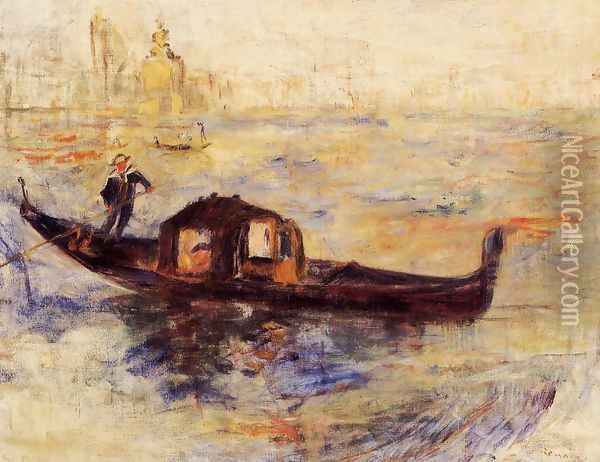 Venetian Gondola Oil Painting - Pierre Auguste Renoir