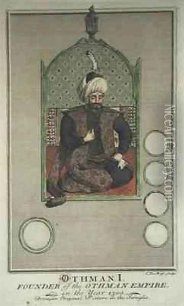 Osman I (1259-1326) founder of the Ottoman Empire in the year 1300 Oil Painting - Claude du Bose