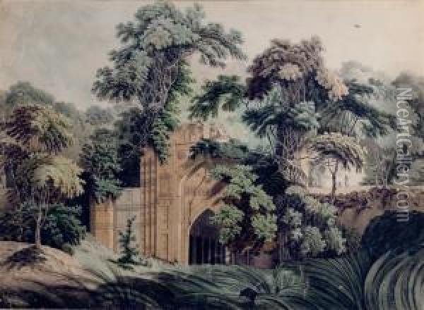 Ruins At The Antient Oil Painting - Thomas Daniell