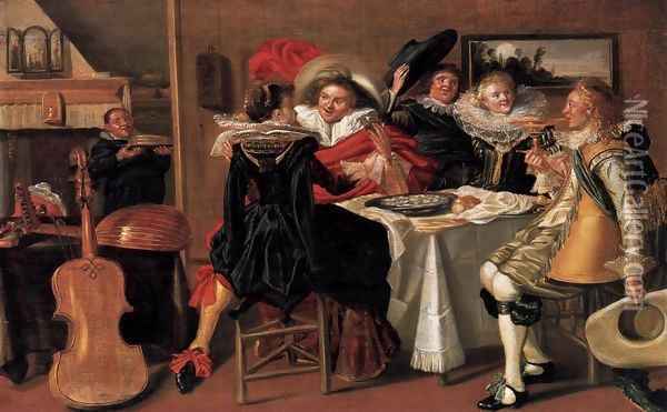 Merry Company at Table 2 Oil Painting - Dirck Hals