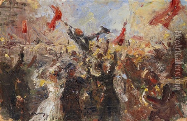 Demonstration 17 October 1905 Oil Painting - Ilya Repin
