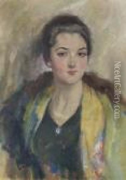 Portrat Der Elisabeth
 Meinhold. Oil Painting - Edward Alfred Cucuel