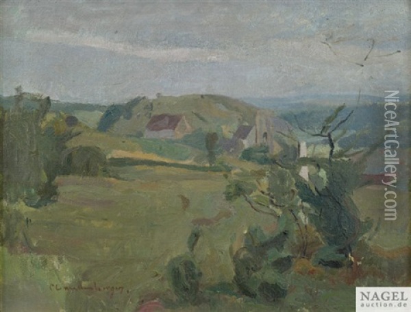Landschaft Am Rechtenstein Oil Painting - Christian Landenberger