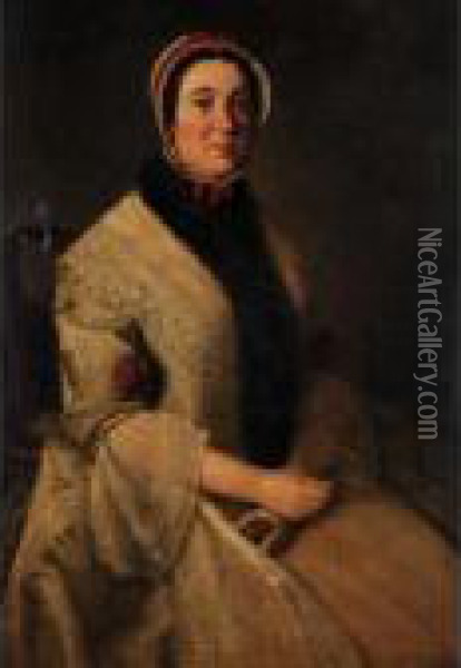 Portrait Of Miss Grey Of Brainshaugh Oil Painting - Mason Chamberlin