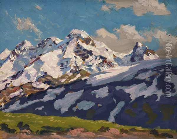 ''sunlit Peaks' Oil Painting - Paul Dougherty