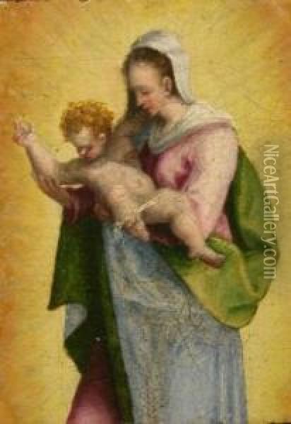 Madonna And Child Oil Painting - Domenico Beccafumi