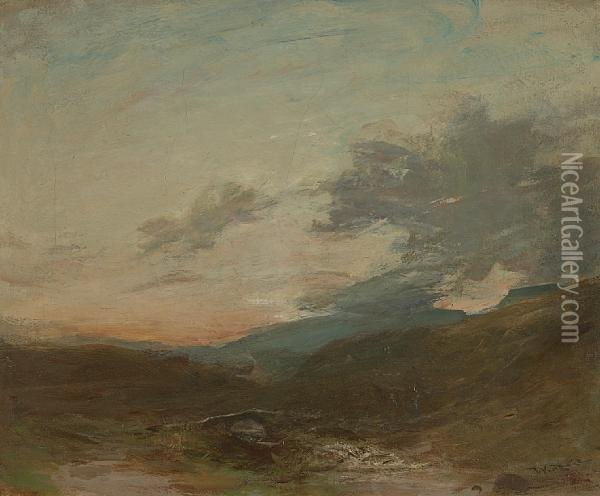 Sundown Arran Oil Painting - James Lawton Wingate