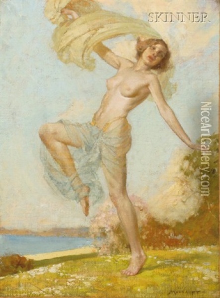 Dancing Nymph Oil Painting - Frederick J. Mulhaupt
