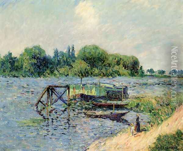 Laundry on the Seine at Herblay Oil Painting - Gustave Loiseau