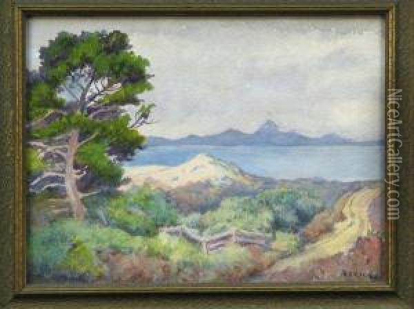 Landscape With Dunes And Ocean Oil Painting - Mary Herrick Ross