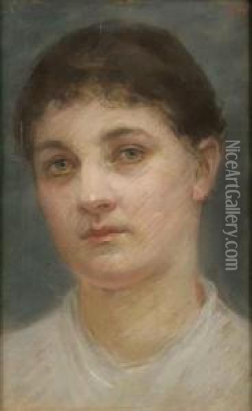 A Portrait Of A Woman Oil Painting - Maximilian Pirner