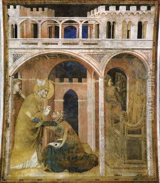 Miracle of Fire (scene 8) 1312-17 Oil Painting - Louis de Silvestre