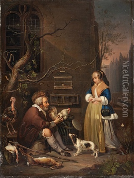 Der Vogelhandler Oil Painting - Gabriel Metsu