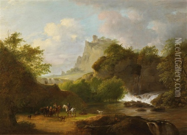 Reiter Am Fluss Oil Painting - Jacob De Heusch