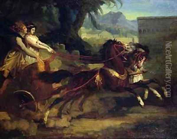 Ancient Chariot Race Oil Painting - Theodore Gericault