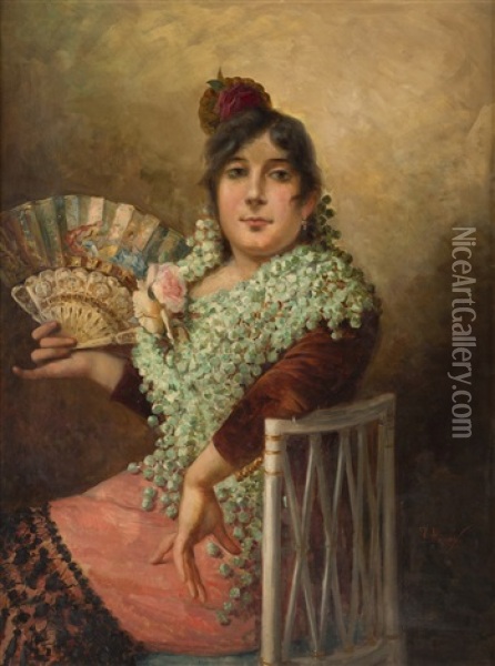 Retrato De Mujer Castiza Oil Painting - Jose Maria Alarcon