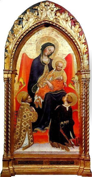 Madonna with Child, St Lawrence and St julian Oil Painting - Gentile Da Fabriano