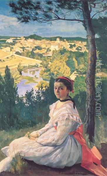 View of the Village 1868 Oil Painting - Frederic Bazille