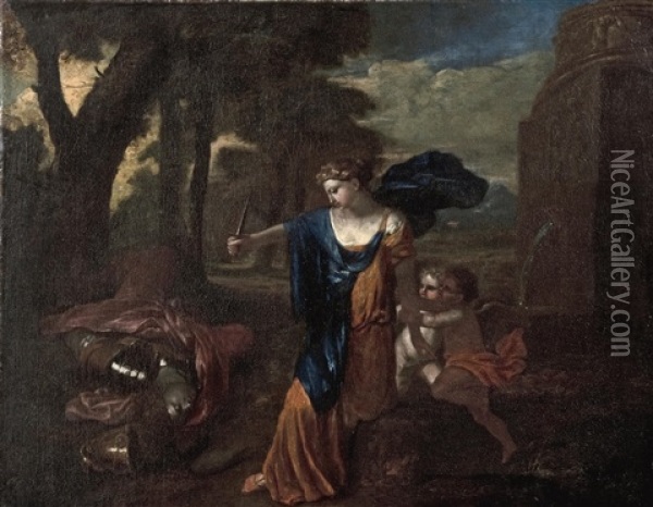 Rinaldo Und Armida Oil Painting - Nicolas Poussin