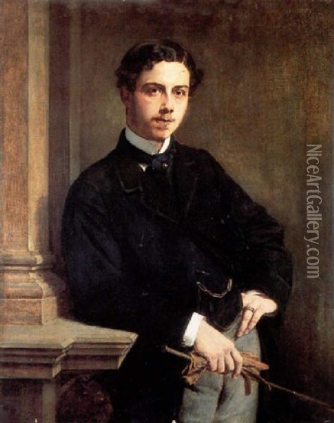 Portrait Of A Gentleman Standing Oil Painting - Paul Baudry