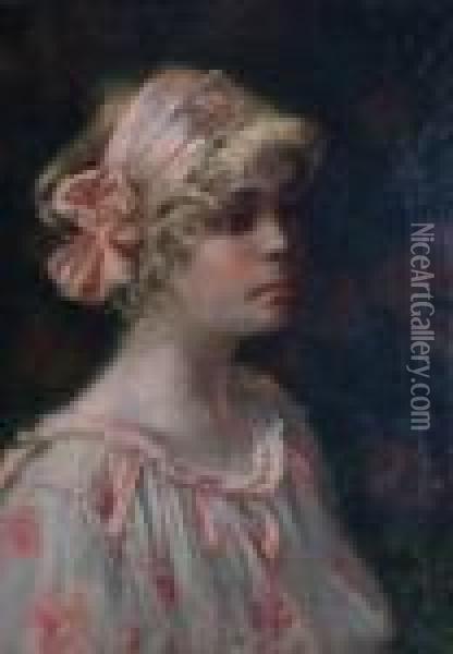 Portrait Of The Artist's Daughter Oil Painting - Harry Herman Roseland