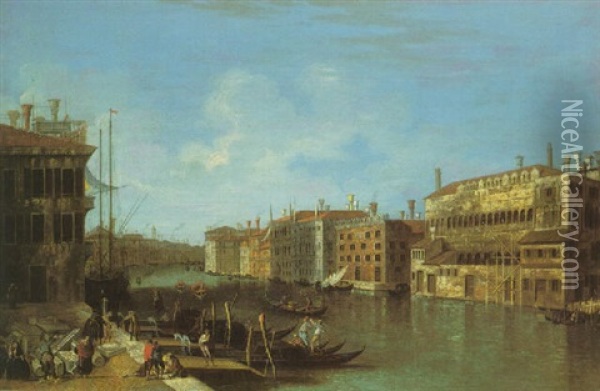 Venice, The Fondago Dei Turchi Oil Painting - Michele Marieschi