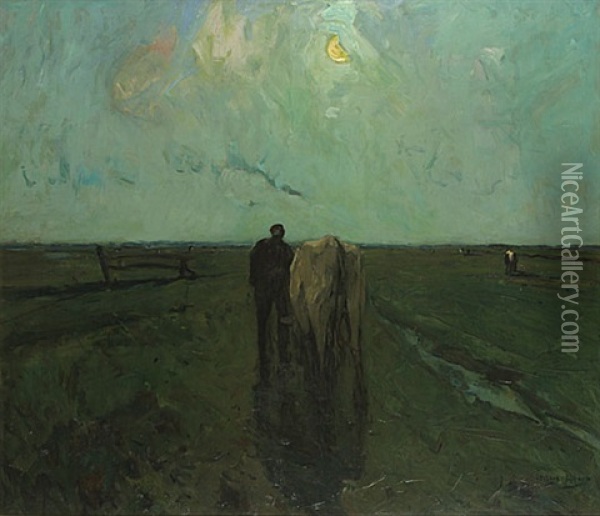 Nachtwandeling Oil Painting - Frans Hens