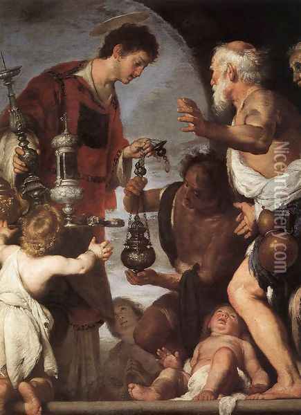 The Charity of St Lawrence 1639-40 Oil Painting - Bernardo Strozzi