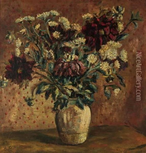Autumn Flowers Oil Painting - Arthur Segal