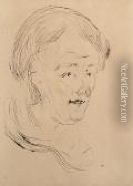 Studienkopf (schiefler 219) Oil Painting - Edvard Munch