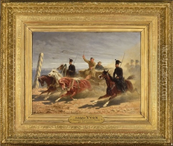 Transport De Prisonniers Russes Par Des Cosaques Oil Painting - Adolphe Yvon