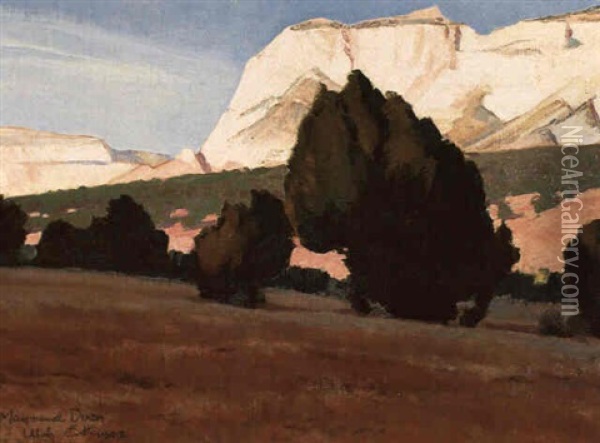 South Point And Junipers Oil Painting - Maynard Dixon